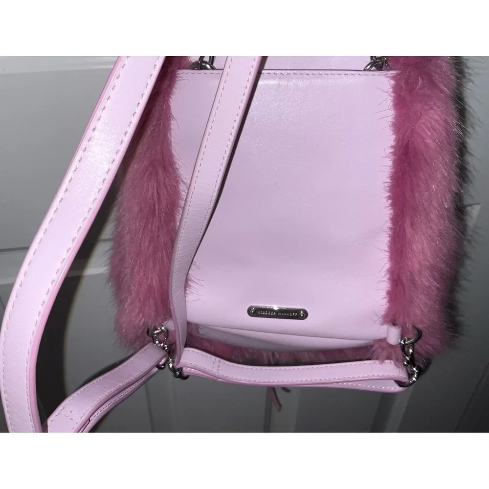 Rebecca Minkoff Pink Faux Fur Backpack